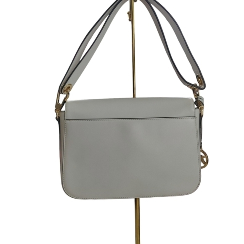 Michael Kors Madelyn Convertible Shoulder Bag Optic‎ White Leather Handbag Purse - Picture 2 of 5